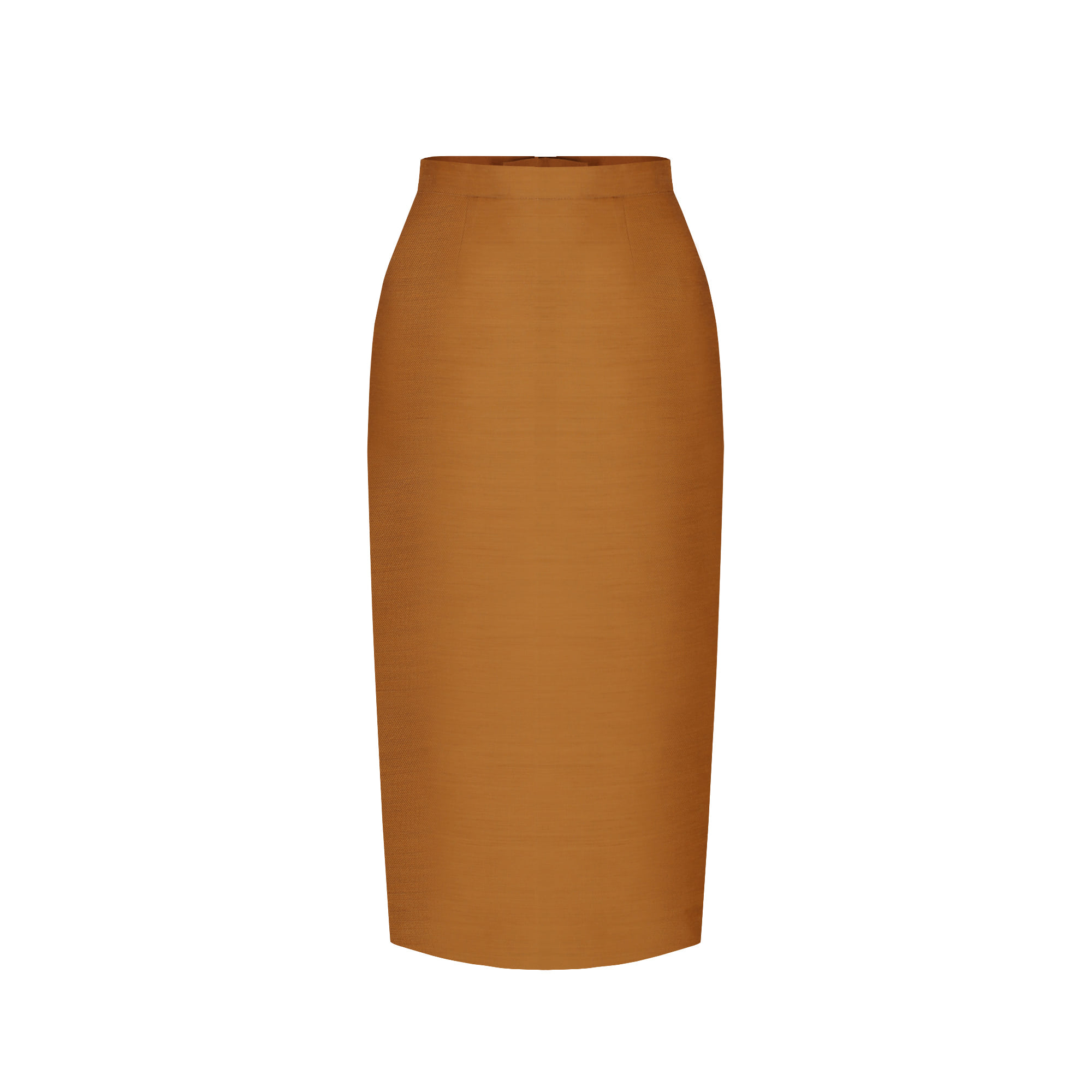 H Line Midi Skirt (Orange Gold)