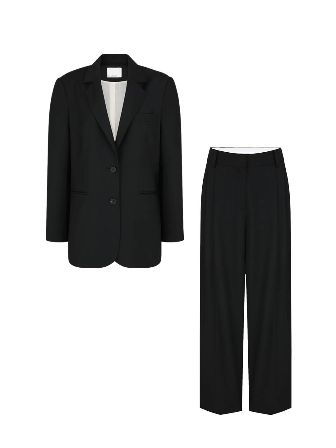 Row fit virgin wool suit set (Black)